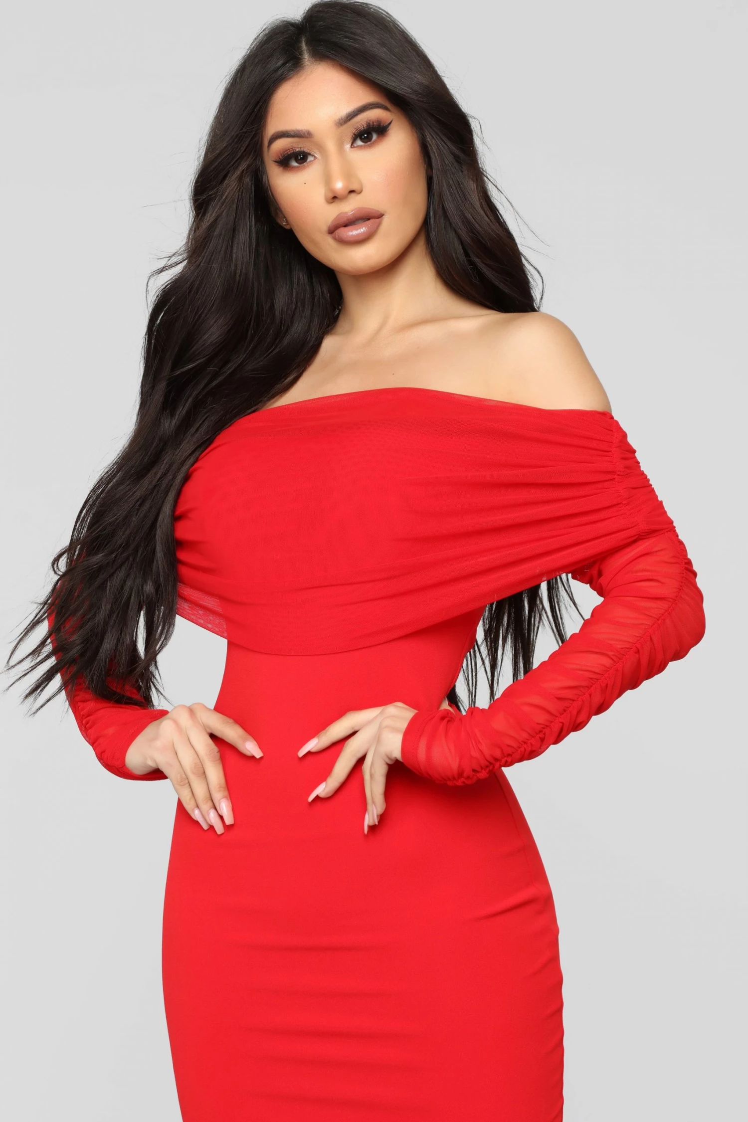 Fashion Nova Take Me On A Dinner Date Dress - Red 6 Fashion Nova Take Me On A Dinner Date Dress - Red - Image 4