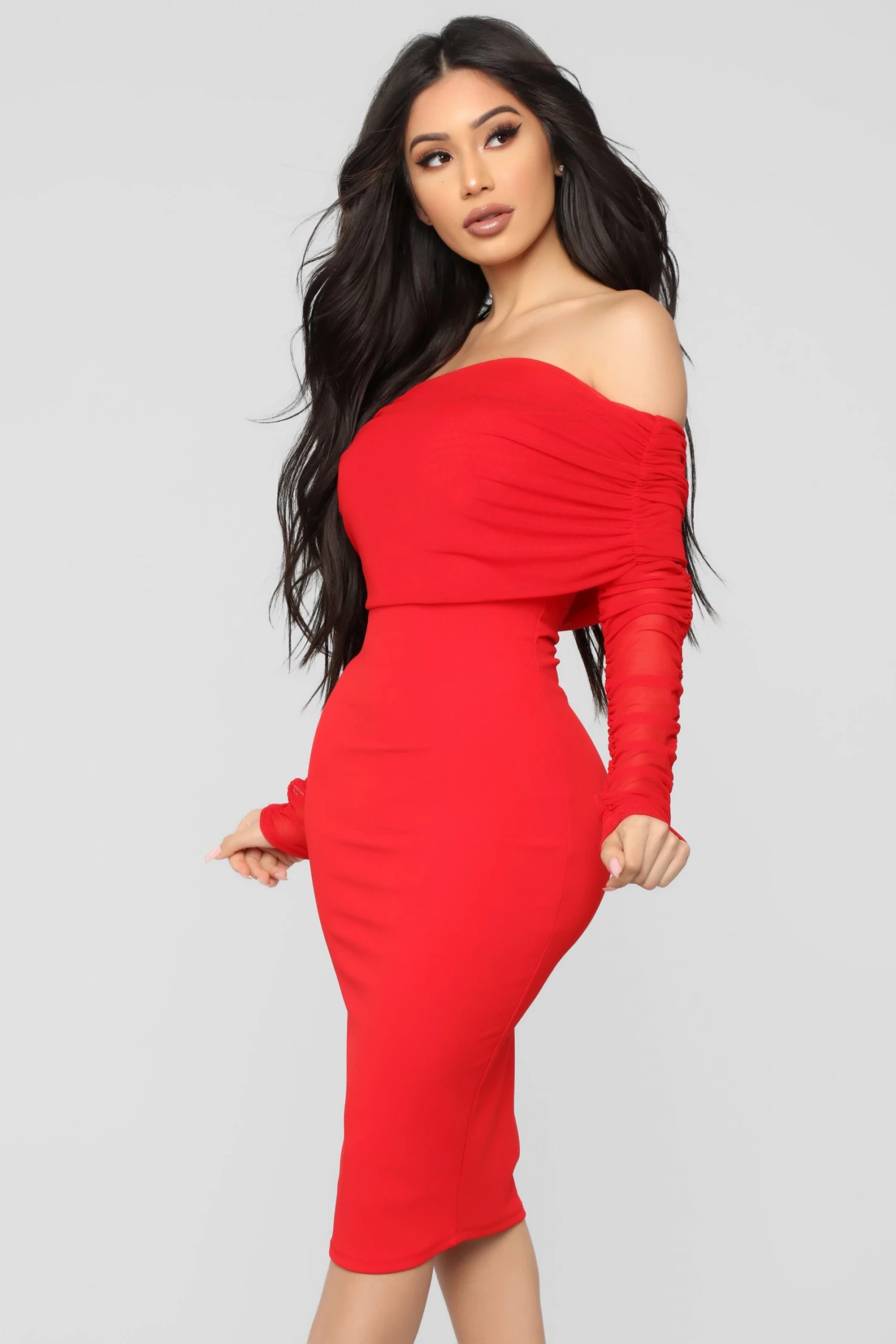Fashion Nova Take Me On A Dinner Date Dress - Red 5 Fashion Nova Take Me On A Dinner Date Dress - Red - Image 3