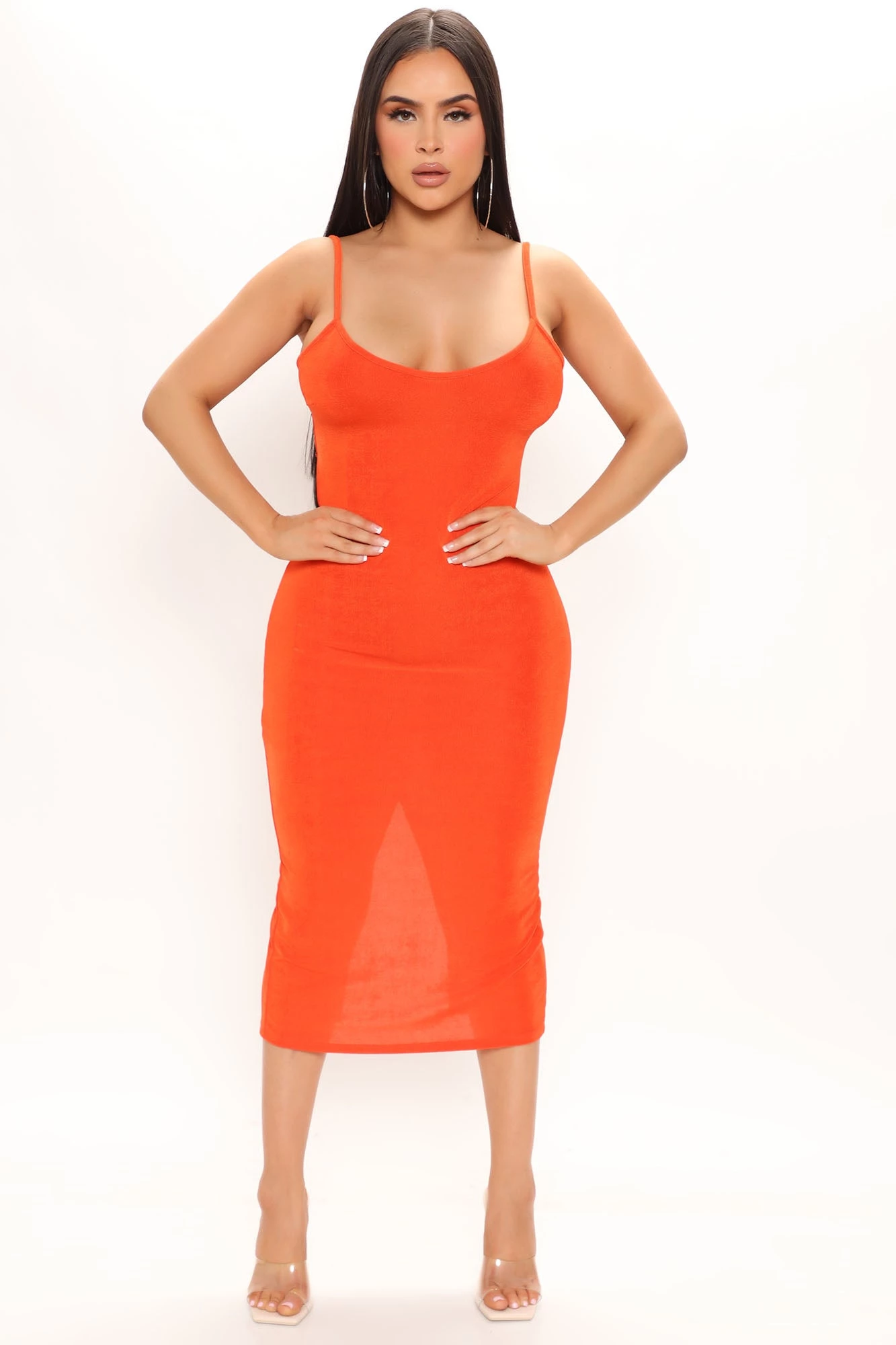 Fashion Nova Add Some Spice Midi Dress - Red Orange 3 Fashion Nova Add Some Spice Midi Dress - Red Orange