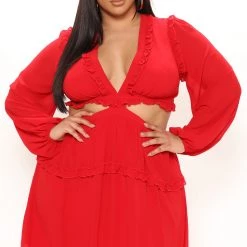 Fashion Nova Ansley Ruffle Mini Dress - Red 15 Fashion Nova Ansley Ruffle Mini Dress - Red -fashion nova dresses Shop 01 11 22Studio3 RT JH 11 33 15 36 DM1907 Red 0559 PLUS KL