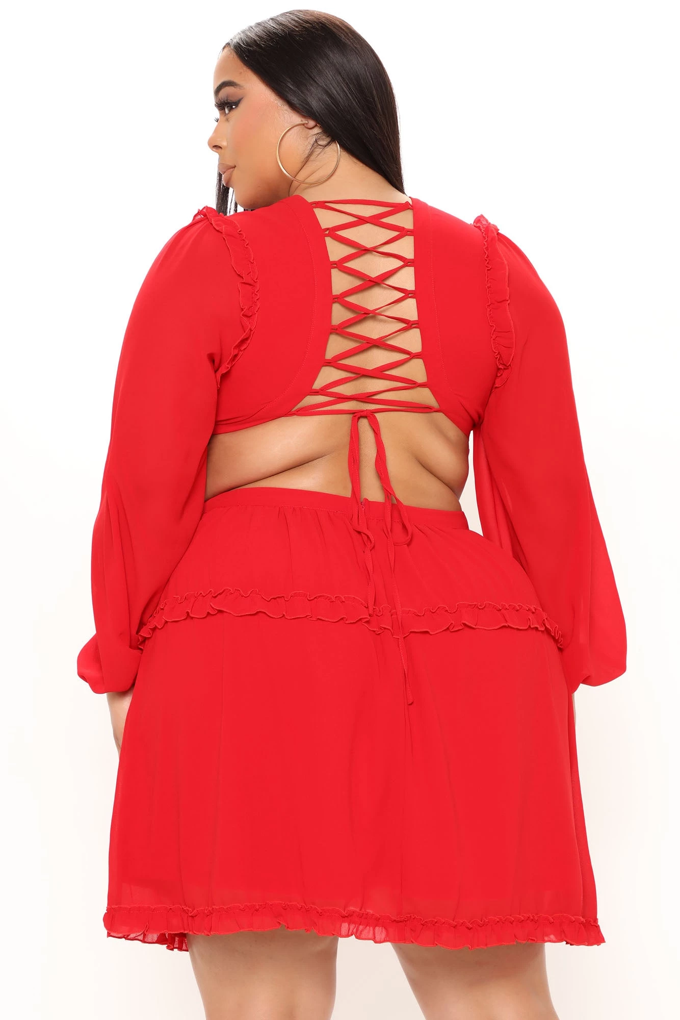 Fashion Nova Ansley Ruffle Mini Dress - Red 10 Fashion Nova Ansley Ruffle Mini Dress - Red - Image 8