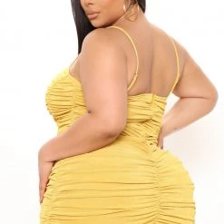 Fashion Nova Giana Ruched Mini Dress - Mustard -fashion nova dresses Shop 01 11 22Studio3 RT JH 11 50 03 43 736331 Mustard 0620 PLUS KS