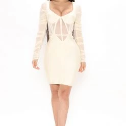 Fashion Nova Cater 2 You Bandage Mini Dress - Ivory