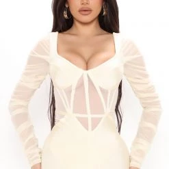 Fashion Nova Cater 2 You Bandage Mini Dress - Ivory -fashion nova dresses Shop 01 13 22Studio3 SN RL 10 02 55 19 BD213FN Ivory 0929 PB