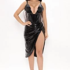 Fashion Nova Midnight City Latex Midi Dress - Black -fashion nova dresses Shop 01 13 22Studio3 SN RL 10 34 25 36 FNT247 Black 1047 SG