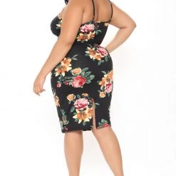 Fashion Nova Body Moves Midi Dress - Black Floral -fashion nova dresses Shop 01 18 21Studio4 SN TB 15 12 29 60 JD19788AP Black 21104 PLUS JK
