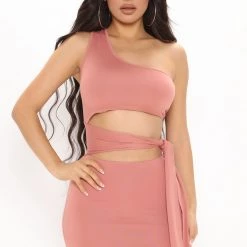 Fashion Nova Marcie Mini Dress - Mauve