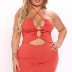 Fashion Nova Worth The Trouble Mini Dress - Rust -fashion nova dresses Shop 01 19 22Studio4 RM ML 13 39 47 29 JD45208A Rust 0880 PLUS EH