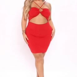 Fashion Nova Cross My Heart Mini Dress - Red -fashion nova dresses Shop 01 19 22Studio4 RM ML 14 29 37 43 JD44677 Red 1006 PLUS EH