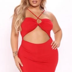 Fashion Nova Cross My Heart Mini Dress - Red -fashion nova dresses Shop 01 19 22Studio4 RM ML 14 29 40 43 JD44677 Red 1009 PLUS EH