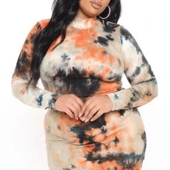 Fashion Nova Make Time Tie Dye Mini Dress - Black/Combo -fashion nova dresses Shop 01 21 21Studio4 DD TB 14 53 13 54 JD37953LT13 BlackCombo PLUS 53023 WG