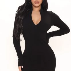 Fashion Nova Soho Snatched Mini Dress - Black