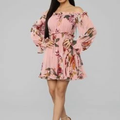 Fashion Nova Cultivate The Soul Floral Mini Dress - Pink