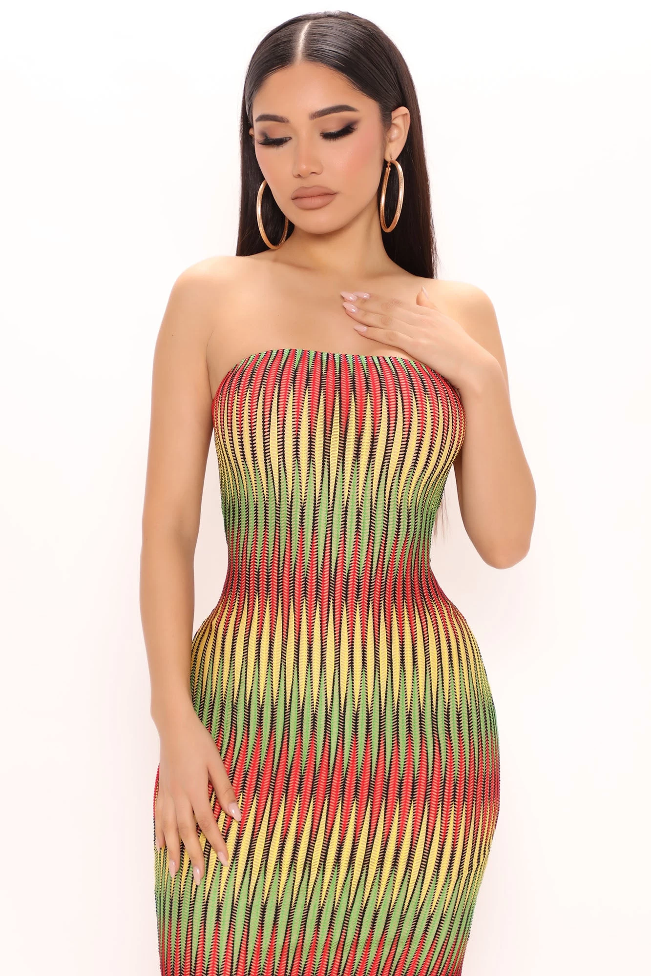 Fashion Nova Bermuda Baby Midi Dress - Green/combo 4 Fashion Nova Bermuda Baby Midi Dress - Green/combo - Image 2