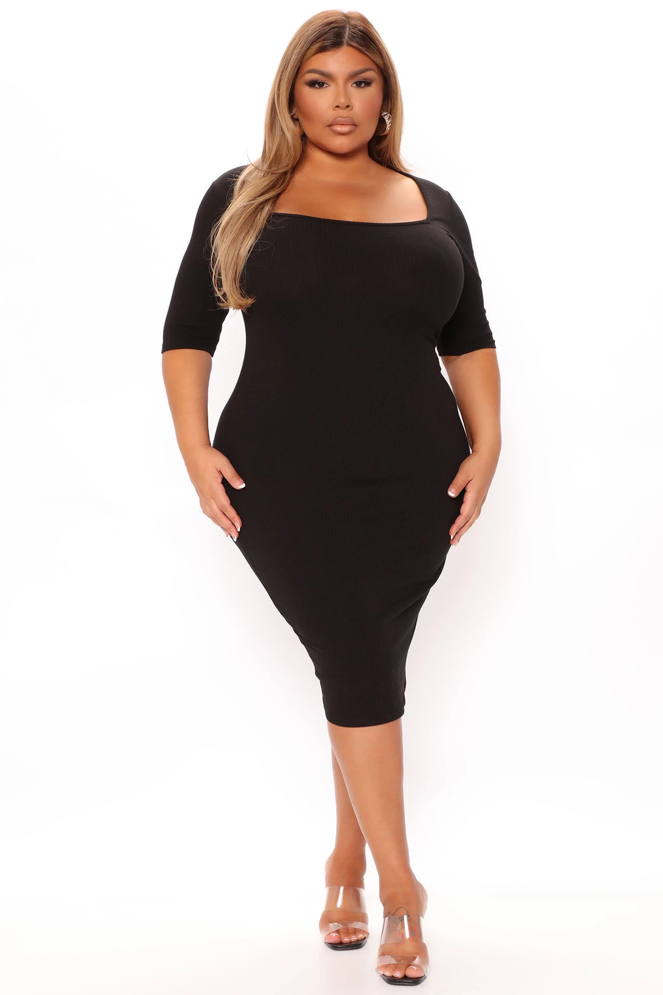 Fashion Nova A Little Bossy Midi Dress - Black 7 Fashion Nova A Little Bossy Midi Dress - Black - Image 5