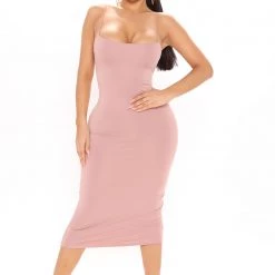 Fashion Nova Bouncing Back Midi Dress - Mauve