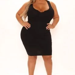 Fashion Nova Jane Heavy Rib Mini Dress - Black -fashion nova dresses Shop 01 31 22Studio2 KS 13 18 32 53 4701DM Black 10368 PLUS PB