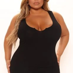 Fashion Nova Jane Heavy Rib Mini Dress - Black -fashion nova dresses Shop 01 31 22Studio2 KS 13 18 32 53 4701DM Black 10371 PLUS PB