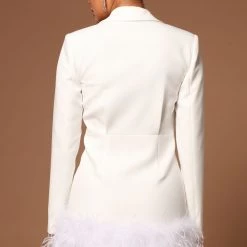 Fashion Nova Delia Feathered Blazer Dress - White -fashion nova dresses Shop 02 03 22Studio5 SN KP 10 14 43 5 A49360 White 0994 EH