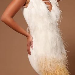 Fashion Nova Jackie Feather Mini Dress - White/Gold -fashion nova dresses Shop 02 03 22Studio5 SN KP 11 55 33 18 GWX121 WhiteGold 0143 SG