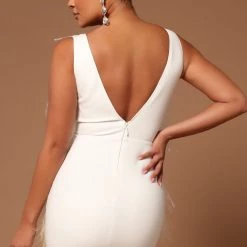 Fashion Nova Jackie Feather Mini Dress - White/Gold -fashion nova dresses Shop 02 03 22Studio5 SN KP 11 56 08 18 GWX121 WhiteGold 0157 SG