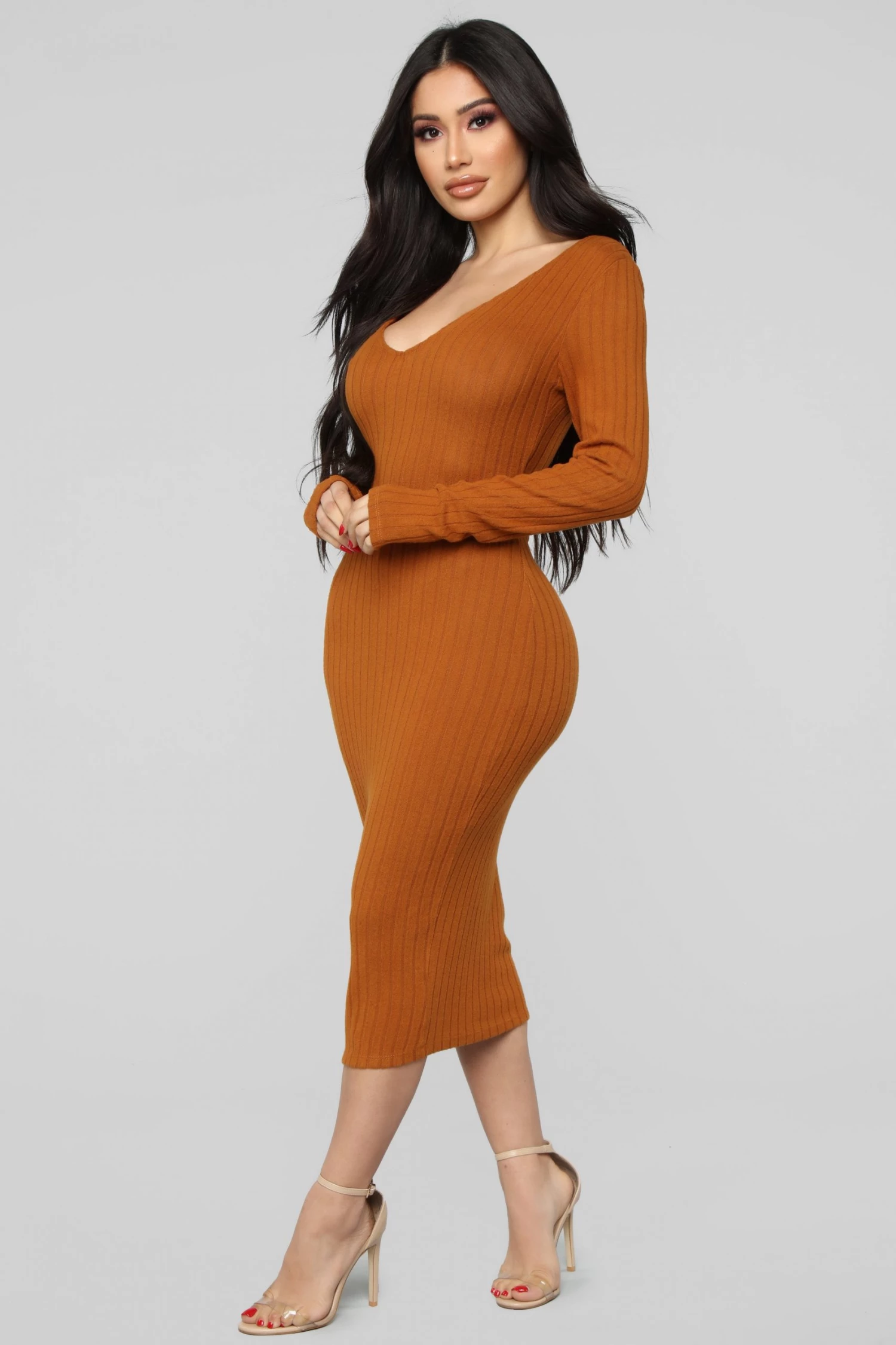 Fashion Nova For The Thrill Of It Midi Dress - Rust 5 Fashion Nova For The Thrill Of It Midi Dress - Rust - Image 3