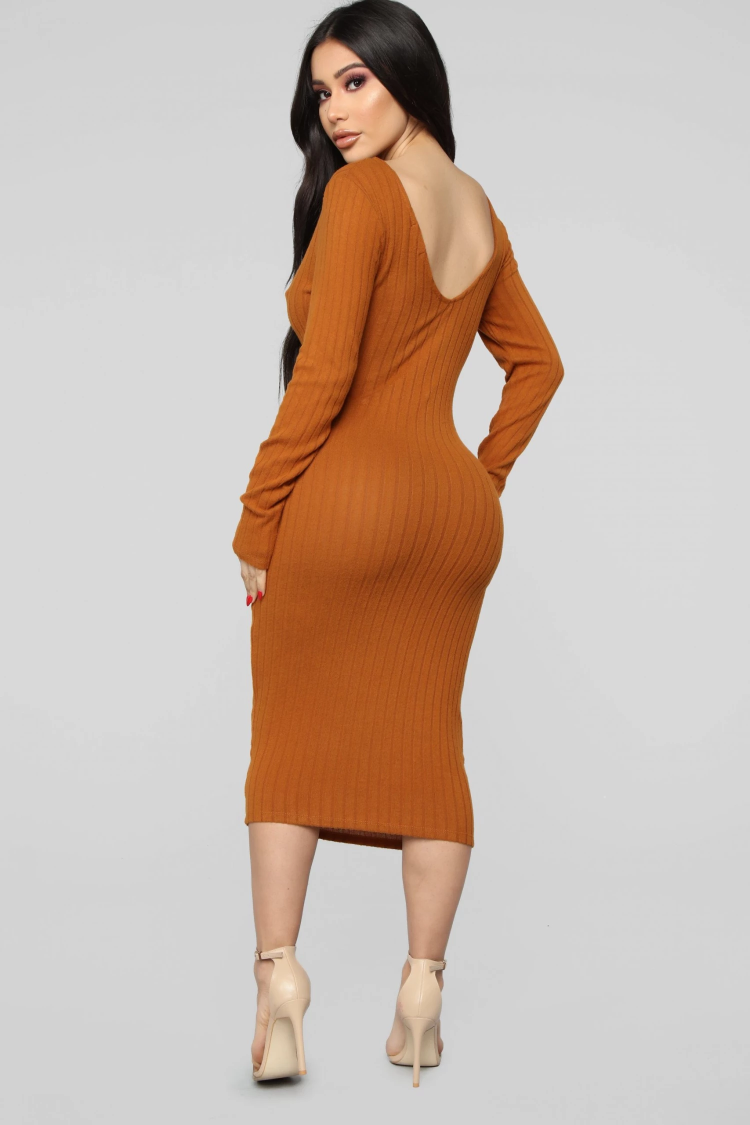 Fashion Nova For The Thrill Of It Midi Dress - Rust 6 Fashion Nova For The Thrill Of It Midi Dress - Rust - Image 4