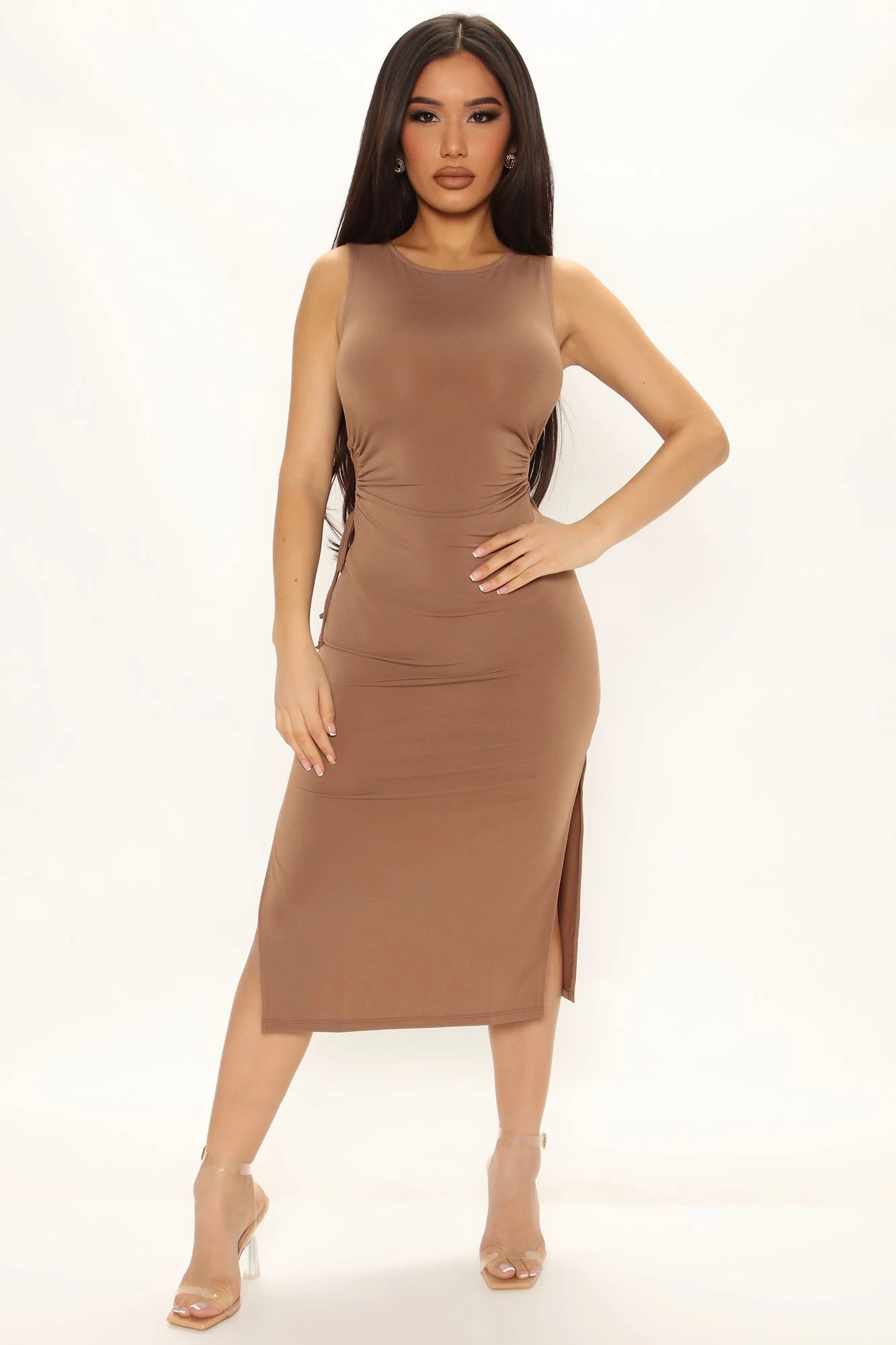 Fashion Nova Kora Keyhole Midi Dress - Chestnut 3 Fashion Nova Kora Keyhole Midi Dress - Chestnut