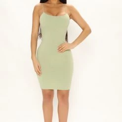 Fashion Nova Amalia Mini Dress - Sage