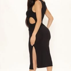 Fashion Nova Kora Keyhole Midi Dress - Black -fashion nova dresses Shop 02 04 22Studio3 KS KP 12 09 23 52 73243 Black 0016 KL