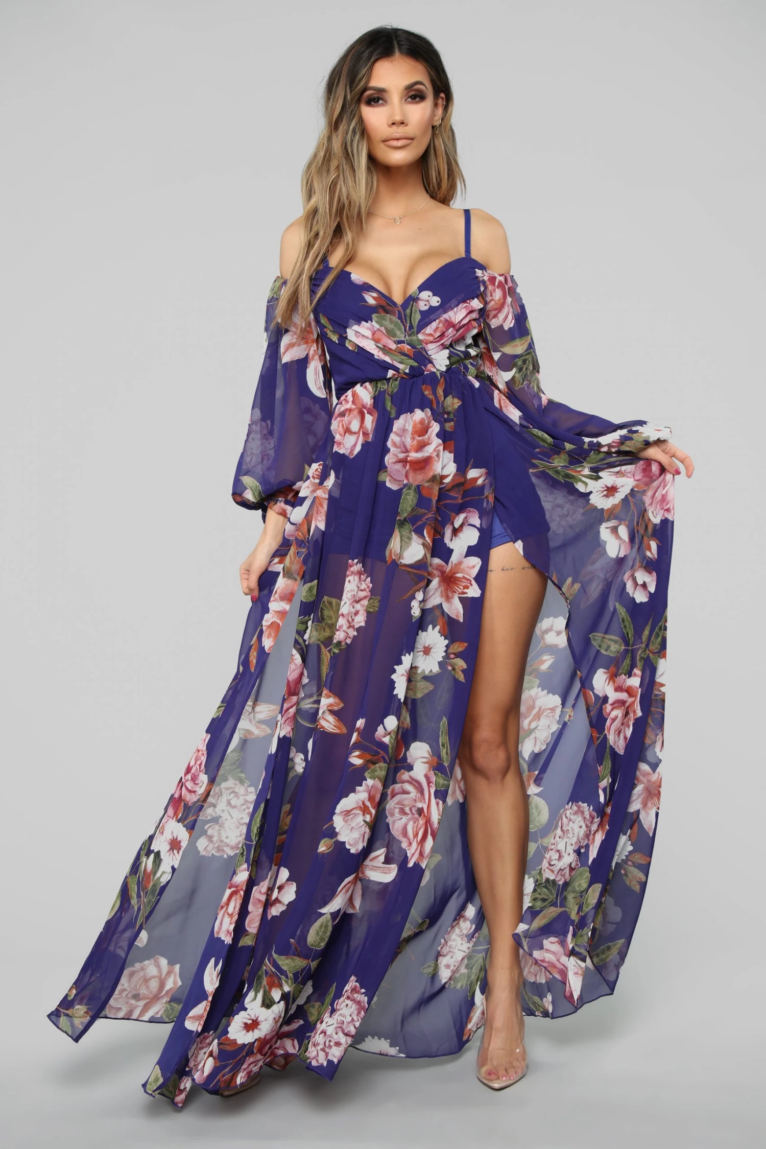 Fashion Nova A Beautiful Creation Floral Maxi Dress - Navy 3 Fashion Nova A Beautiful Creation Floral Maxi Dress - Navy