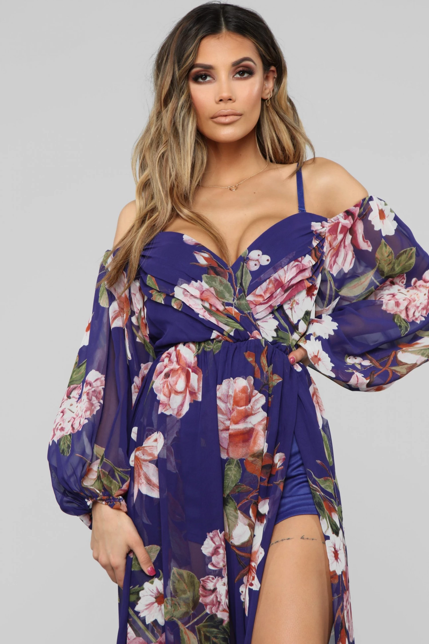 Fashion Nova A Beautiful Creation Floral Maxi Dress - Navy 4 Fashion Nova A Beautiful Creation Floral Maxi Dress - Navy - Image 2