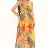 Fashion Nova Kenz Halter Maxi Dress - Orange/combo