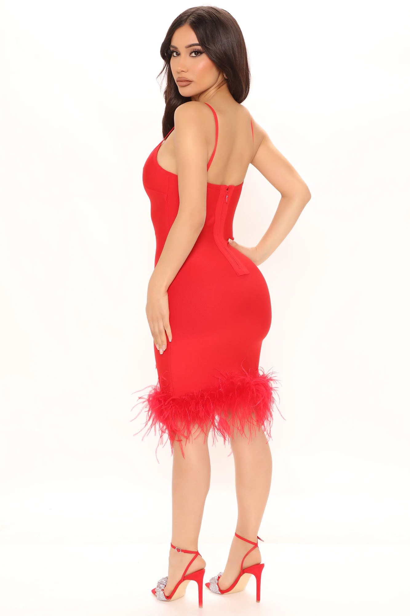 Fashion Nova Yvana Bandage Mini Dress - Red 5 Fashion Nova Yvana Bandage Mini Dress - Red - Image 3
