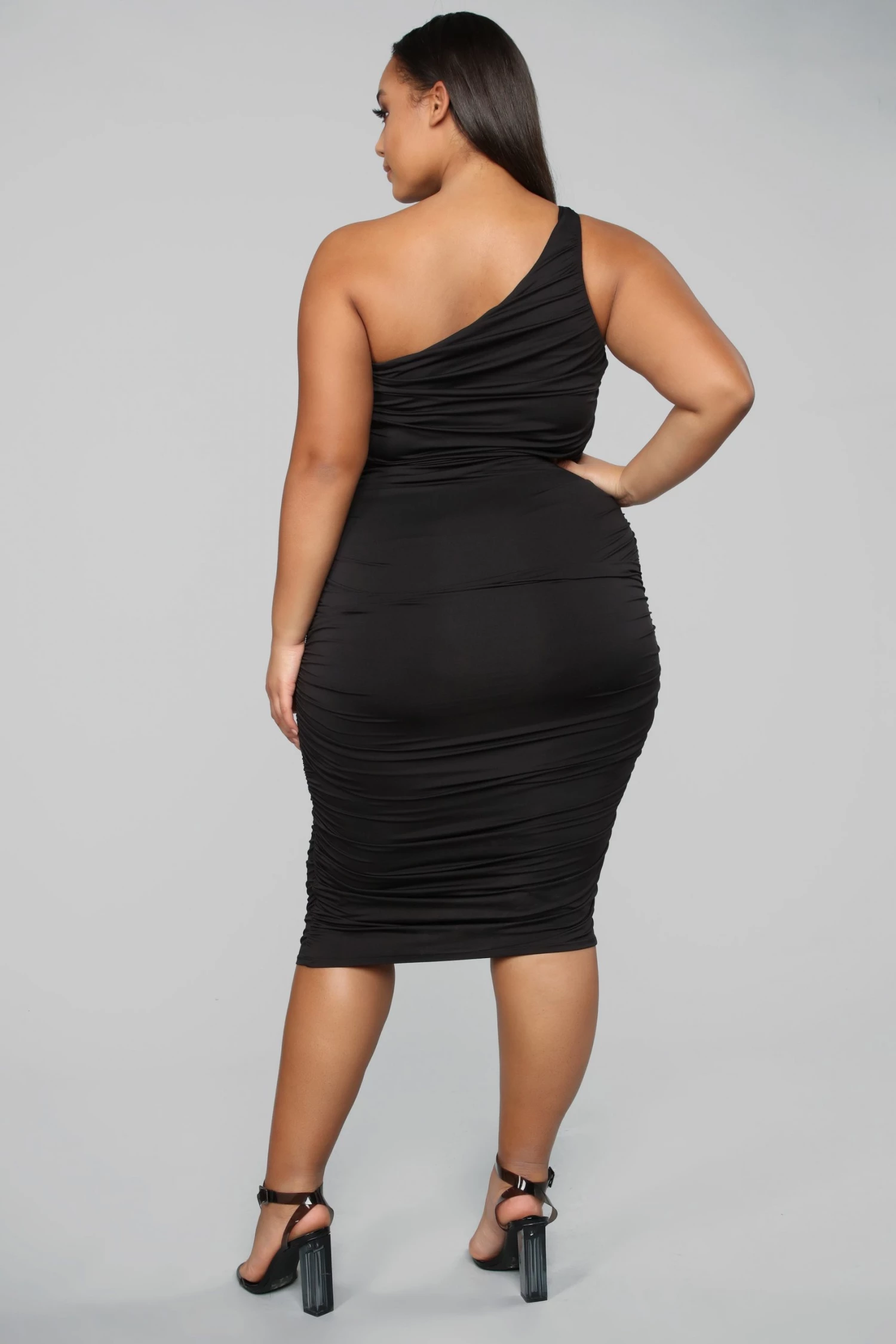 Fashion Nova Barely Know Me One Shoulder Midi Dress - Black 8 Fashion Nova Barely Know Me One Shoulder Midi Dress - Black - Image 6