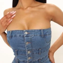 Fashion Nova Like Heaven Denim Mini Dress - Medium Wash -fashion nova dresses Shop 02 14 22Studio2 KJ MR 11 55 33 18 DBD0227 MediumWash 0572 EH