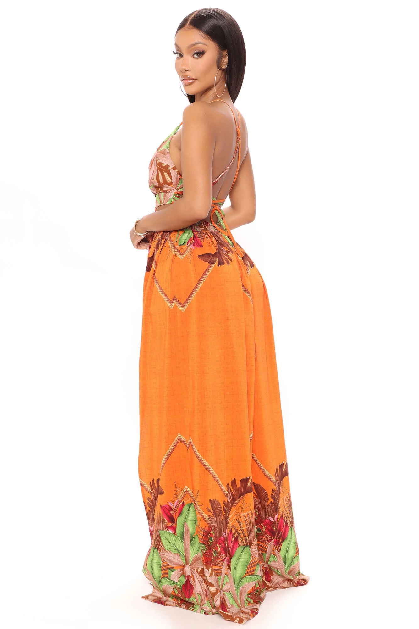 Fashion Nova Lanai Sleeveless Maxi Dress - Orange/combo 6 Fashion Nova Lanai Sleeveless Maxi Dress - Orange/combo - Image 4