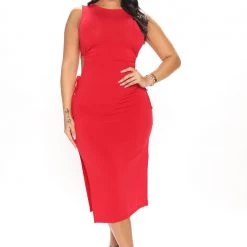 Fashion Nova Kora Keyhole Midi Dress - Red -fashion nova dresses Shop 02 14 22Studio5 DD AC 10 39 37 8 73243 Red 0680 KL
