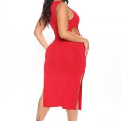 Fashion Nova Kora Keyhole Midi Dress - Red -fashion nova dresses Shop 02 14 22Studio5 DD AC 10 40 02 8 73243 Red 0687 KL