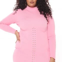 Fashion Nova Setting The Tone Mini Dress - Pink -fashion nova dresses Shop 02 16 21Studio3 RT ON 11 59 12 39 G031 Pink 0618 PLUS KL