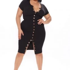 Fashion Nova Take Me There Ribbed Midi Dress - Black -fashion nova dresses Shop 02 16 21Studio4 MS 14 47 27 57 RD33268 Black 53283 PLUS WG