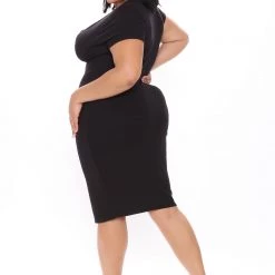 Fashion Nova Take Me There Ribbed Midi Dress - Black -fashion nova dresses Shop 02 16 21Studio4 MS 14 47 44 57 RD33268 Black 53294 PLUS WG