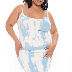 Fashion Nova Not Phased Tie Dye Midi Dress - Light Blue -fashion nova dresses Shop 02 16 21Studio4 MS 15 20 33 70 AD2710FN LightBluer 53560 PLUS RG