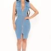 Fashion Nova Amaryllis Denim Mini Dress - Medium Wash