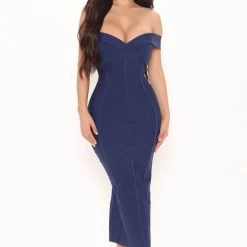 Fashion Nova Italian Views Bandage Mini Dress - Navy