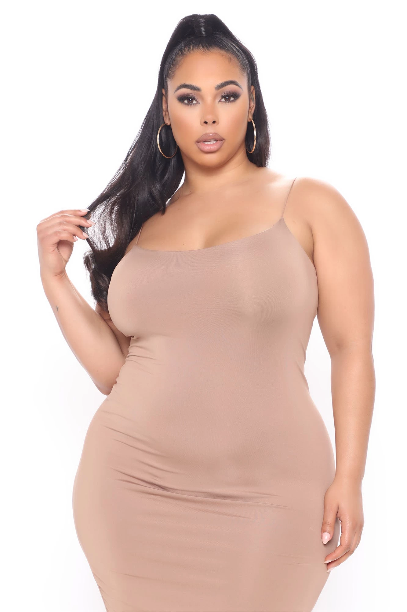 Fashion Nova Bouncing Back Midi Dress - Taupe 7 Fashion Nova Bouncing Back Midi Dress - Taupe - Image 5