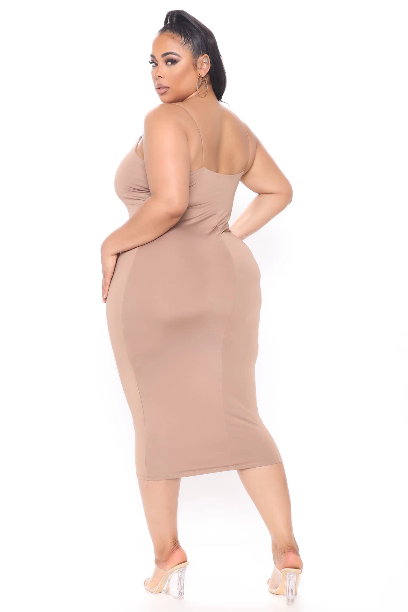 Fashion Nova Bouncing Back Midi Dress - Taupe 8 Fashion Nova Bouncing Back Midi Dress - Taupe - Image 6
