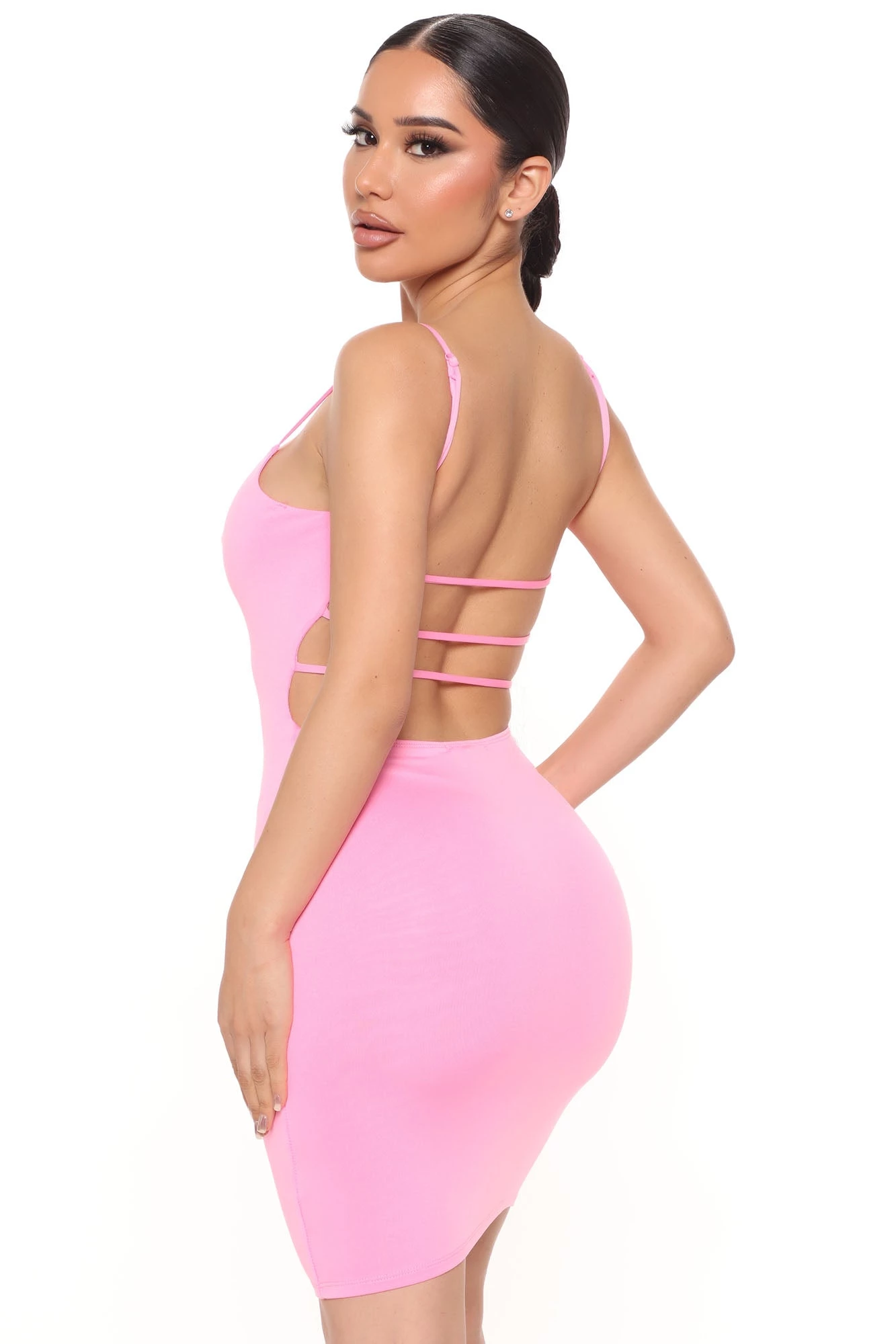 Fashion Nova Gabi Double Lined Mini Dress - Pink 6 Fashion Nova Gabi Double Lined Mini Dress - Pink - Image 4