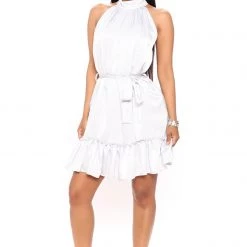 Fashion Nova Annissa Mini Dress - Light Blue