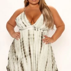 Fashion Nova Brunching Mood Tie Dye Maxi Dress - Olive/combo -fashion nova dresses Shop 02 22 22Studio1 DM AC 15 32 09 64 SD31220920 OliveCombo 4798 PLUS KL